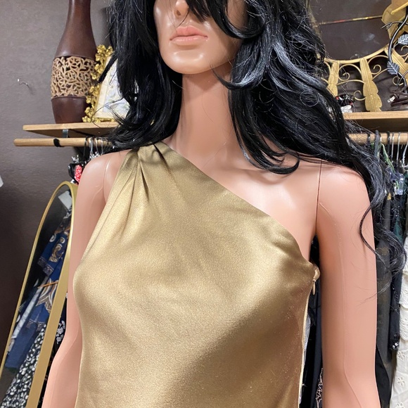 Ralph Lauren Champagne One Shoulder Dress - Picture 2 of 5